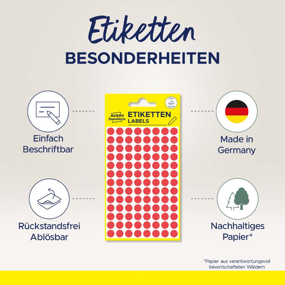 Etikete papirne odstranljive okrogle markirne Avery Zweckform