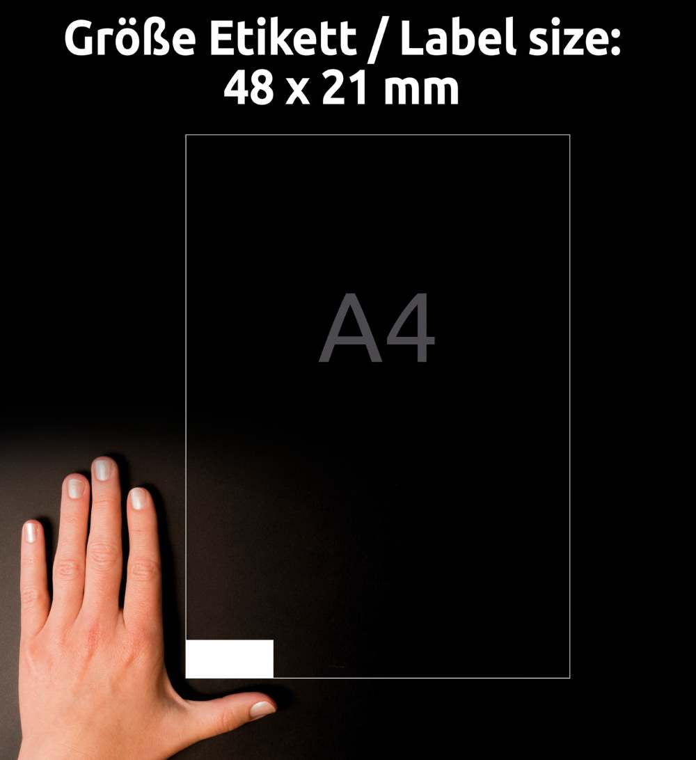 Etikete papirne bele univerzalne Avery Zweckform 3650, 48 x 21 mm