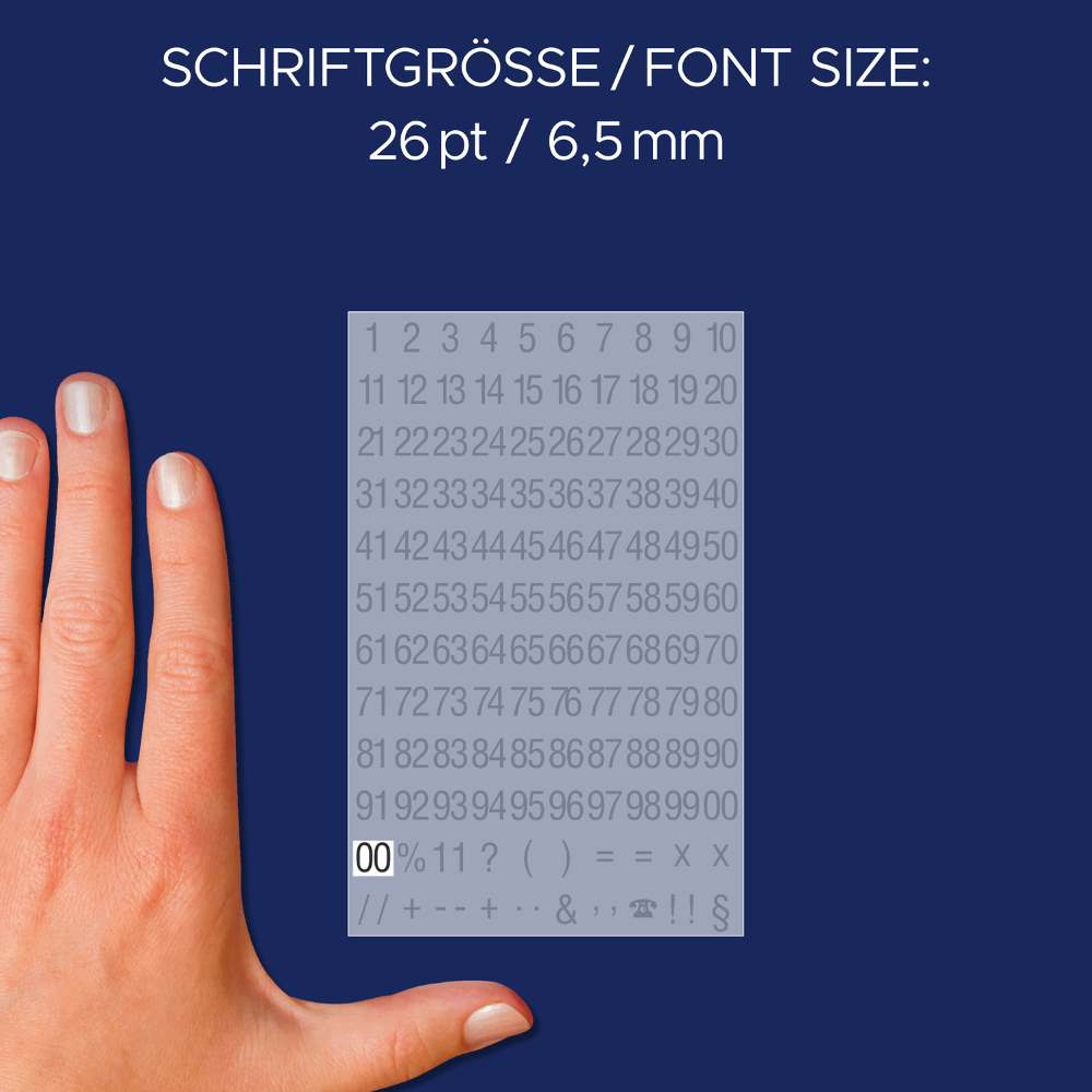 Etikete črne številke Avery Zweckform 3721, 6,5 mm