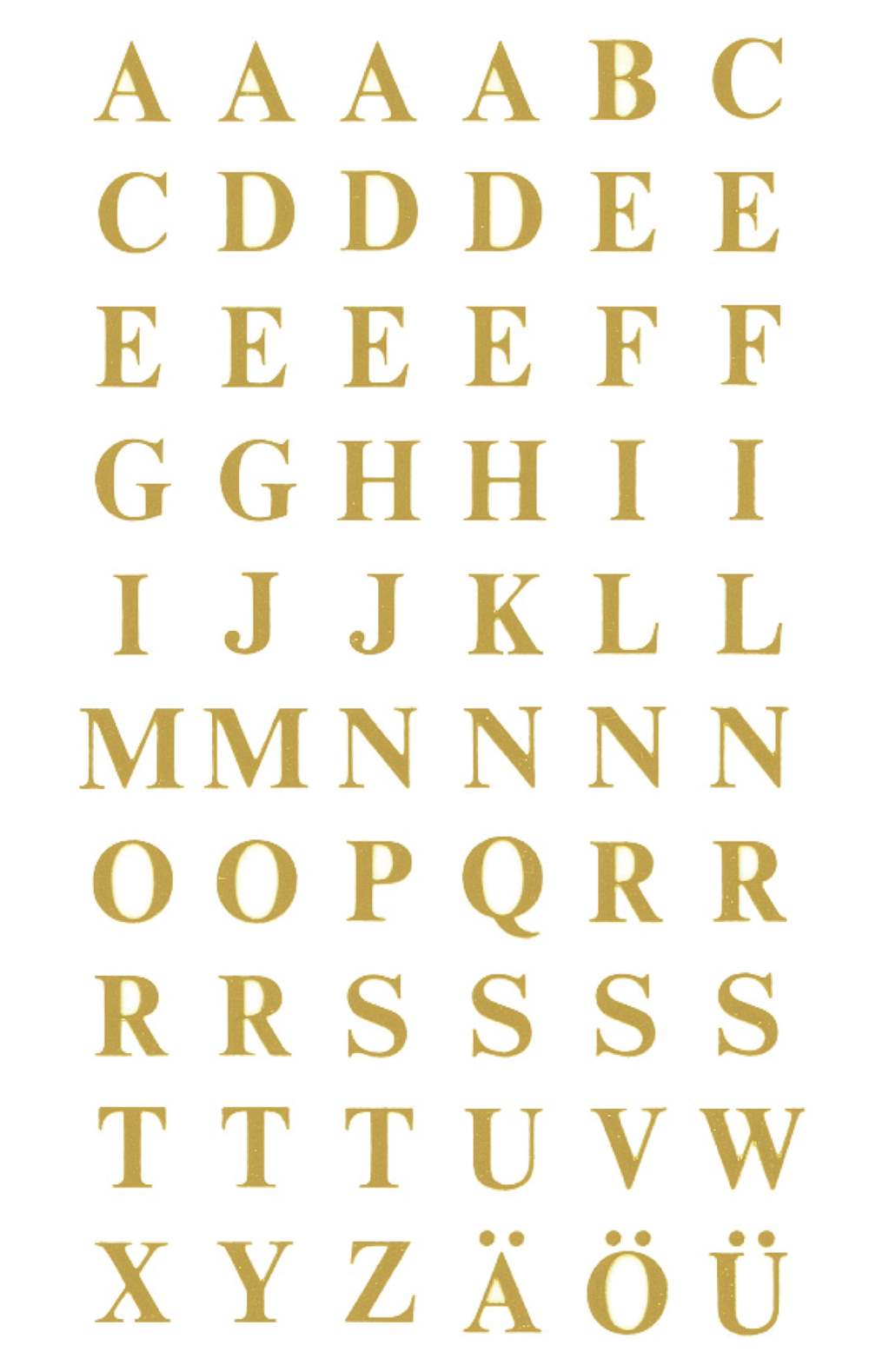 Etikete zlate črke Avery Zweckform 3727, 7,5 mm