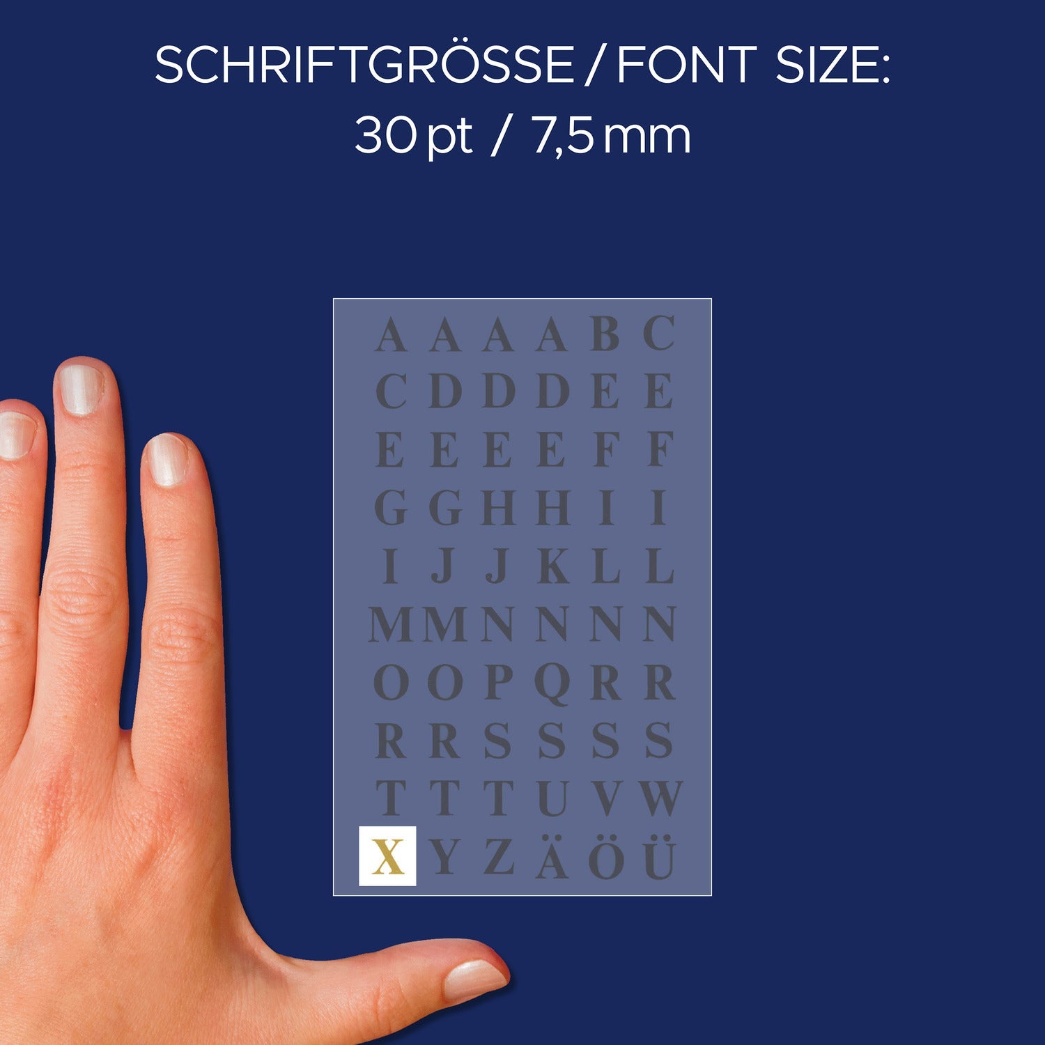 Etikete zlate črke Avery Zweckform 3727, 7,5 mm