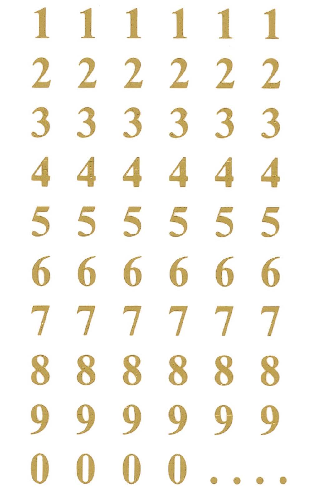 Etikete zlate številke Avery Zweckform 3728, 7,5 mm