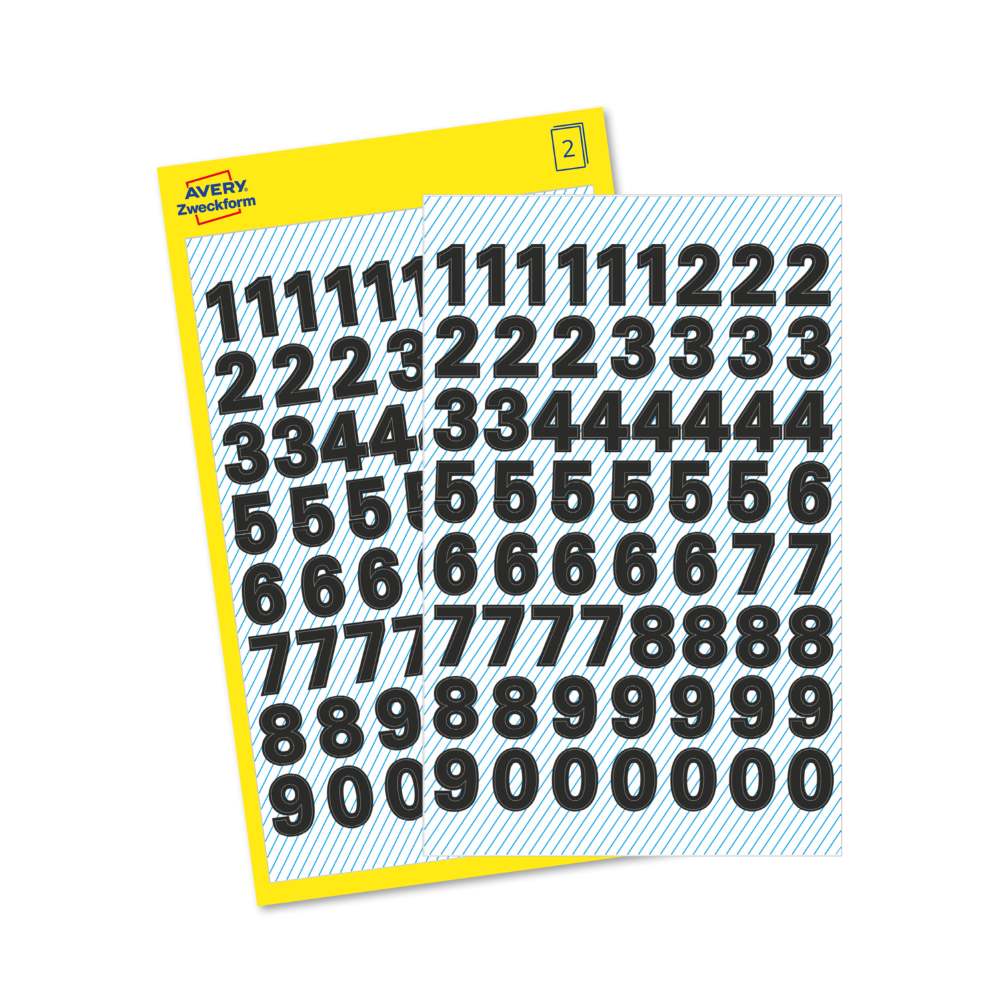 Etikete črne številke Avery Zweckform 3781, 9,5 mm