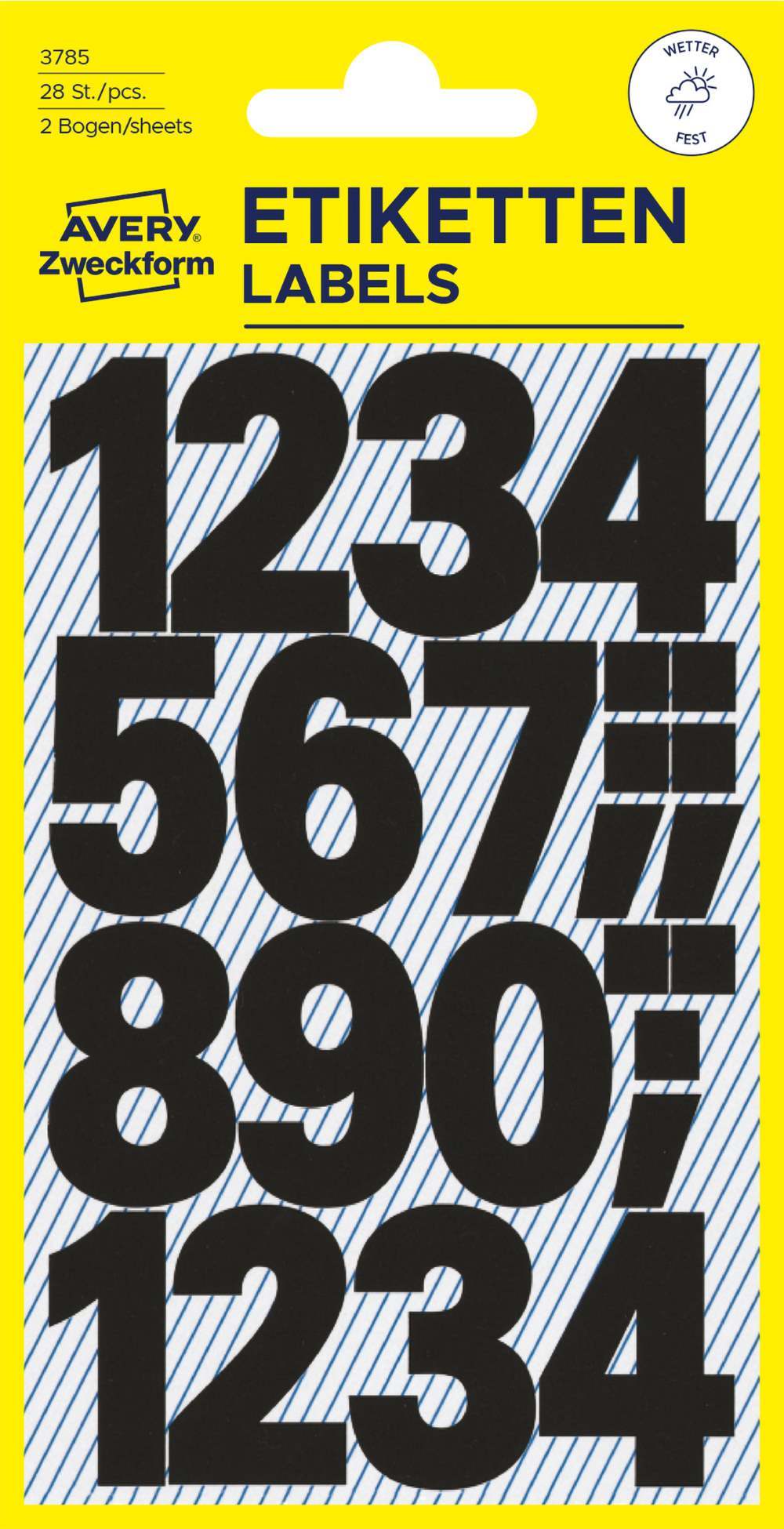 Etikete številke Avery Zweckform, 25 mm