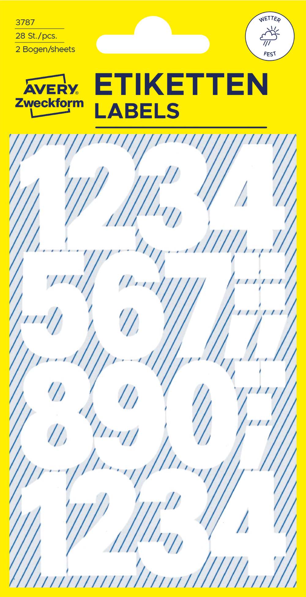 Etikete številke Avery Zweckform, 25 mm