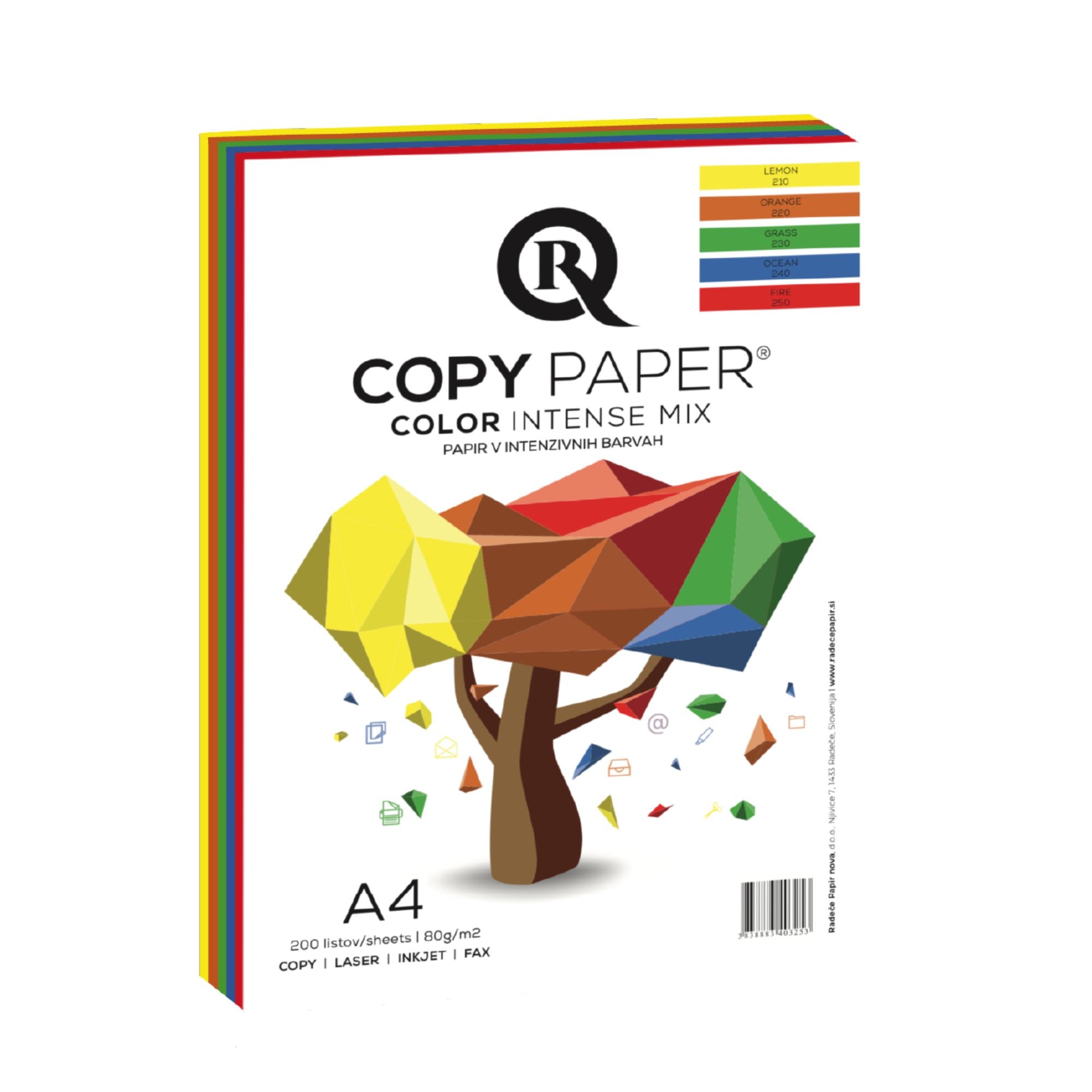Papir R-Copy Color A3/A4, 80g, 5x40