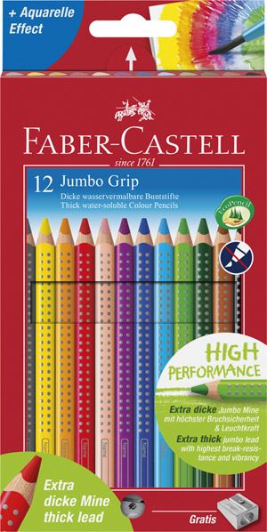 Barvice Faber-Castell 110912 Jumbo Grip + šilček
