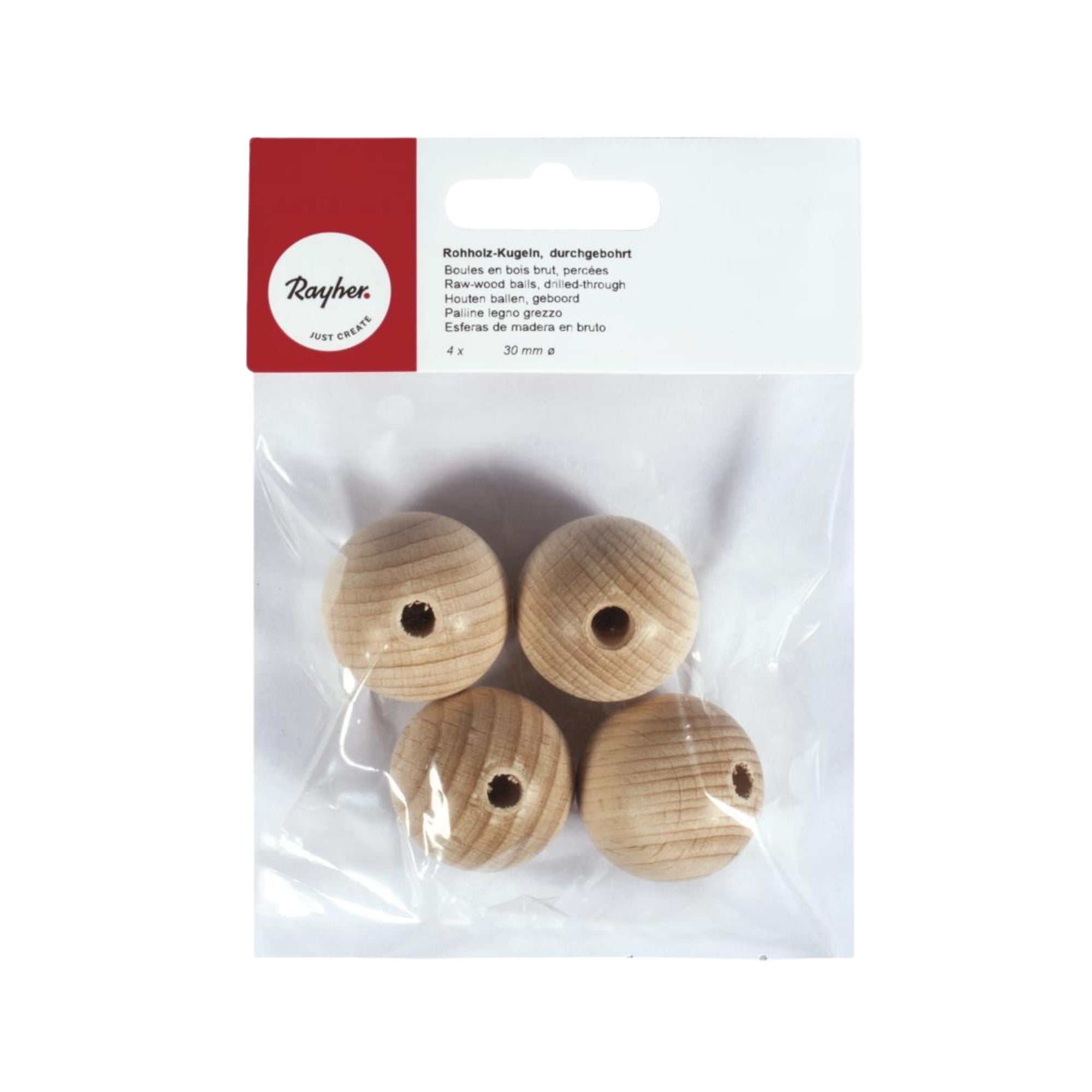 Krogljice dekorativne Rayher, lesene, z luknjo