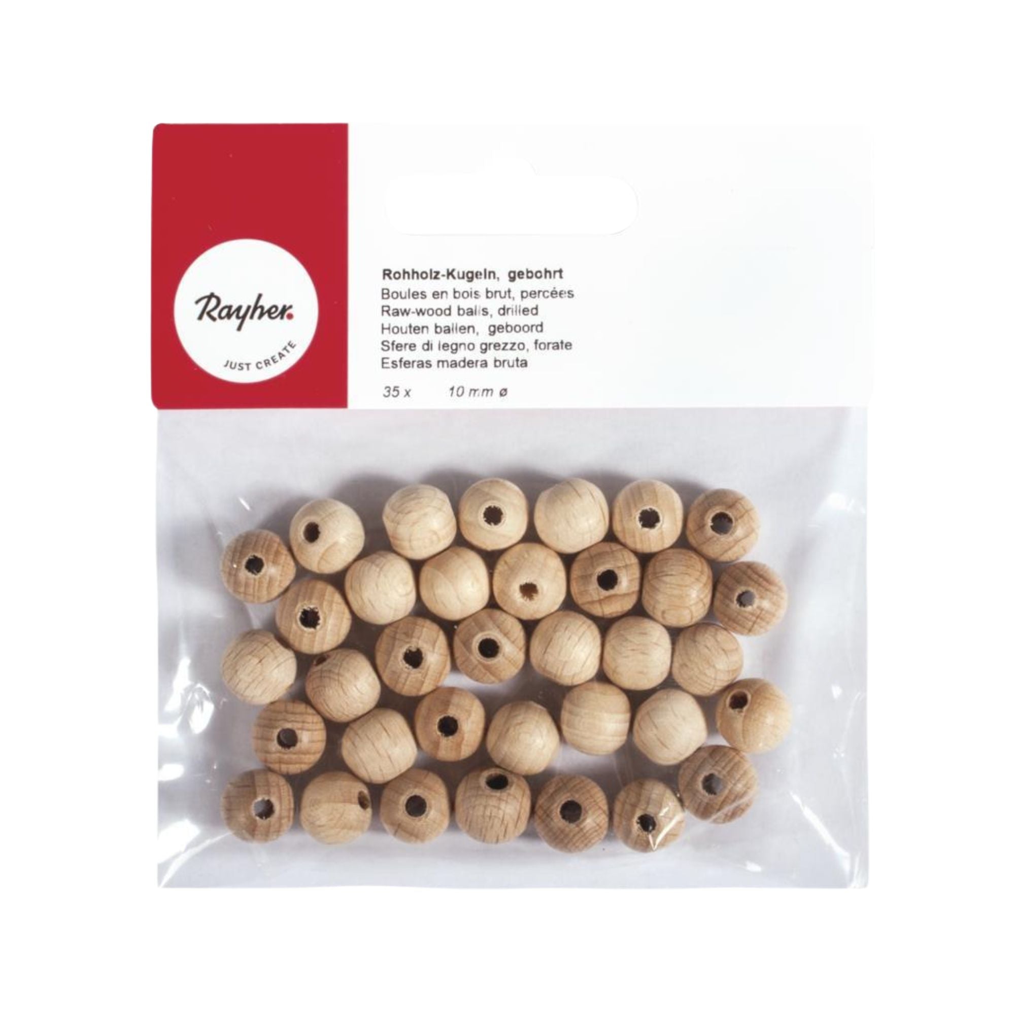 Krogljice dekorativne Rayher, lesene, z luknjo