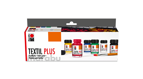 Marabu Textil Plus začetniški set, 6 x 15 ml