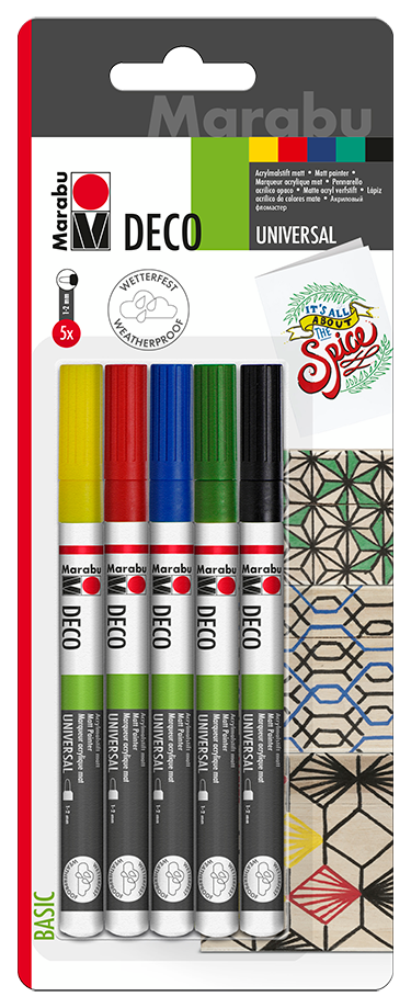 Marker Marabu Deco Painter Basic, set, 5/1