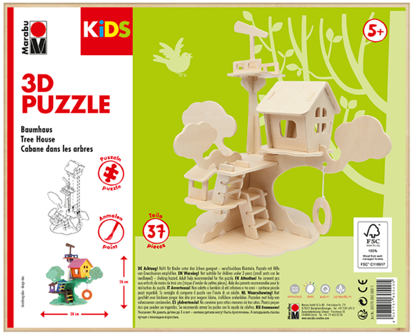 Marabu KiDS 3D Puzzle Hiša na drevesu