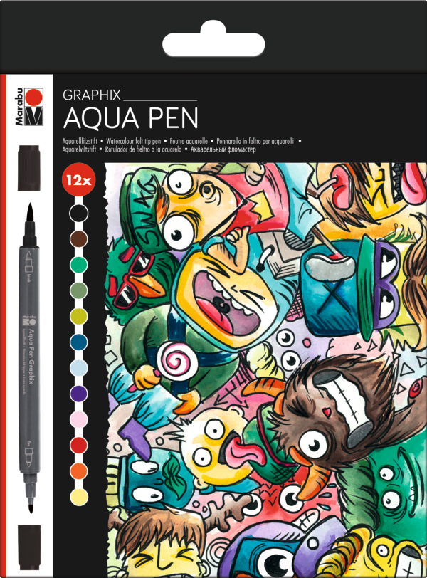 Marker Marabu Aqua Pen Graphix, seti