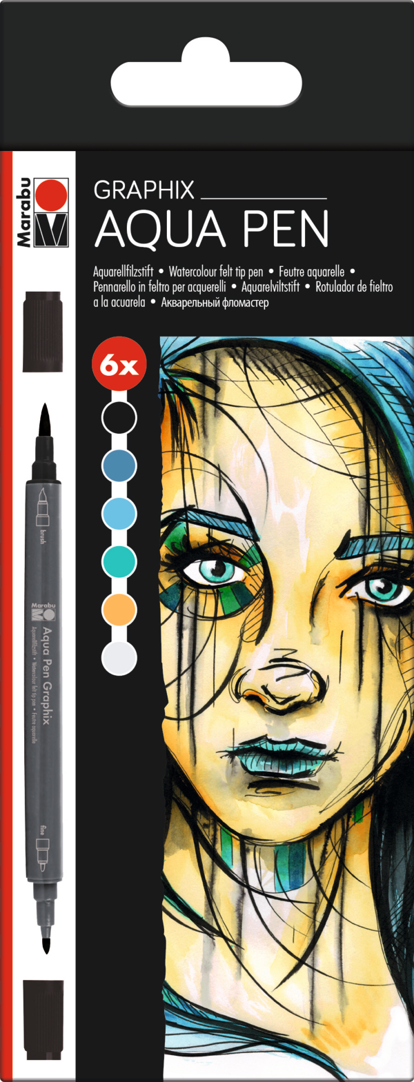 Marker Marabu Aqua Pen Graphix, seti