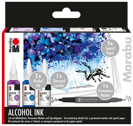Črnilo Marabu Alcohol Ink, na alkoholni osnovi, seti