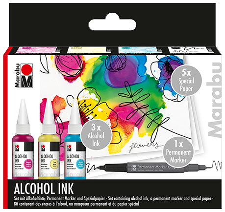 Črnilo Marabu Alcohol Ink, na alkoholni osnovi, seti