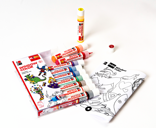 Barva za steklo Marabu KIDS "Favorites", 10 x 25 ml