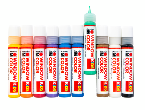 Barva za steklo Marabu KIDS "Favorites", 10 x 25 ml