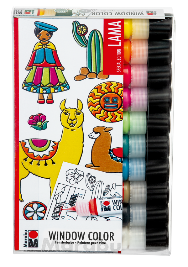 Barva za steklo Marabu set Lama, 10 x 25 ml