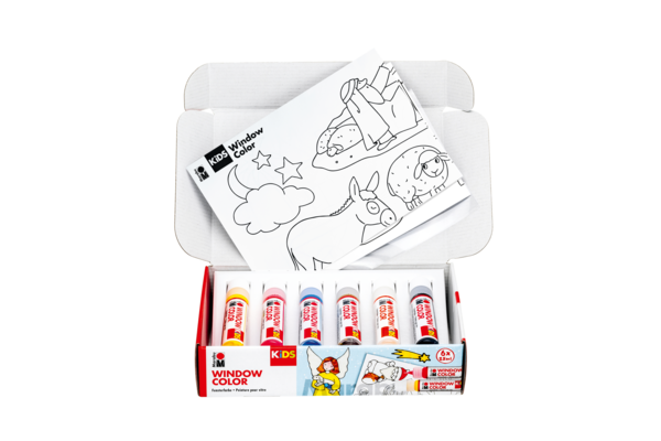 Barva za steklo Marabu KIDS set Christmas, 6 x 25 ml