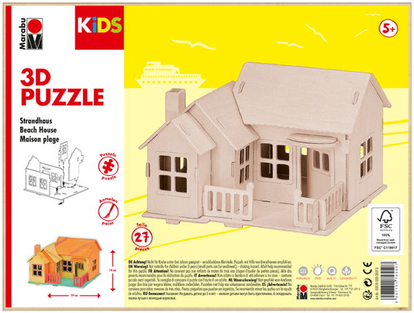 Marabu KiDS 3D Puzzle Hiša na plaži