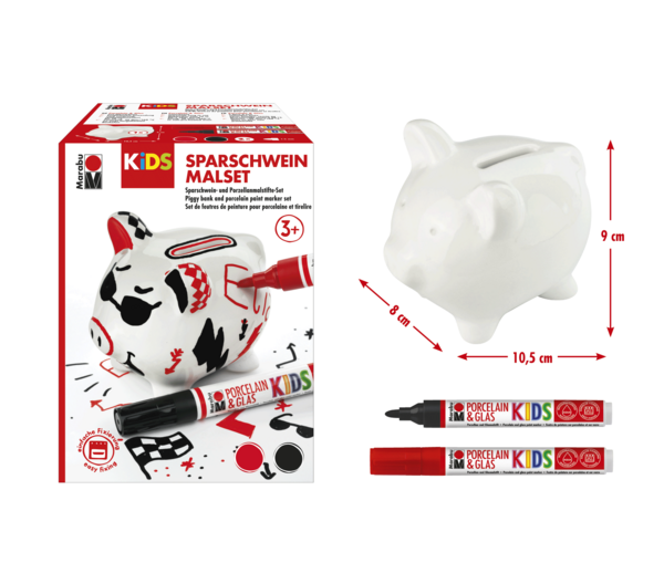 Marker Marabu KiDS za porcelan in steklo, set Hranilnik