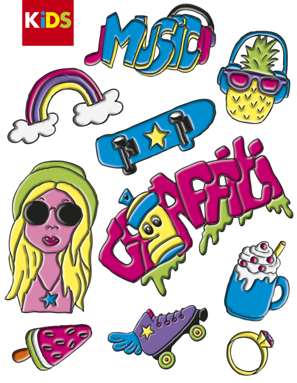 Barva za steklo Marabu KIDS "Party Pack", 6 x 80 ml in 6 x 25 ml