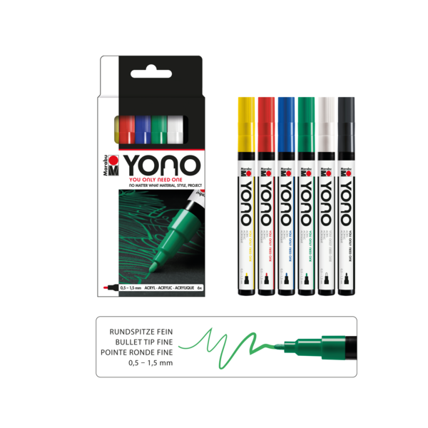 Marker akrilni Marabu Yono set, 6/1