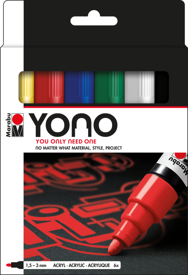 Marker akrilni Marabu Yono set, 6/1