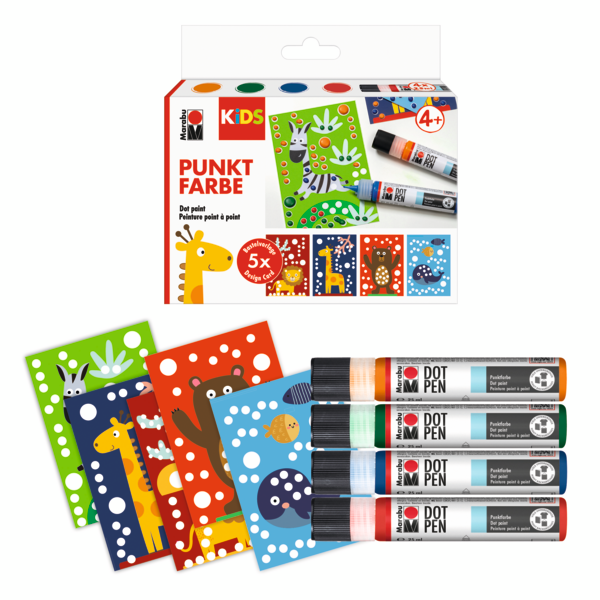 Marabu KiDS Dot Pen, seti, 4 x 25 ml