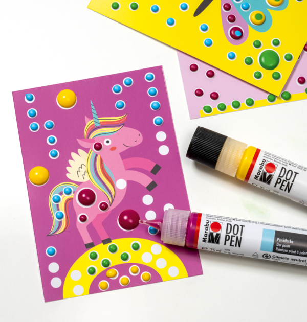 Marabu KiDS Dot Pen, seti, 4 x 25 ml