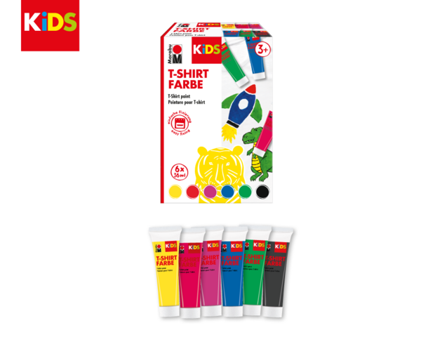 Barva za tekstil Marabu KiDS, set, 6 x 36/80 ml