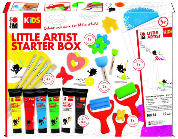 Barva Marabu KiDS, začetniški/napredni set Mali umetnik, 6 x 36 ml