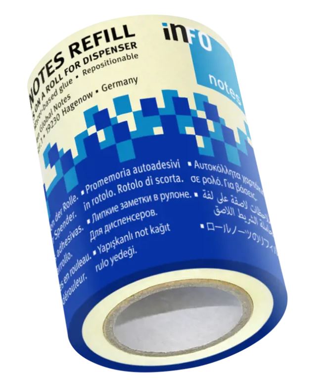 Samolepilni trak Info 5620, 60 mm x 10 m, rumen, refil