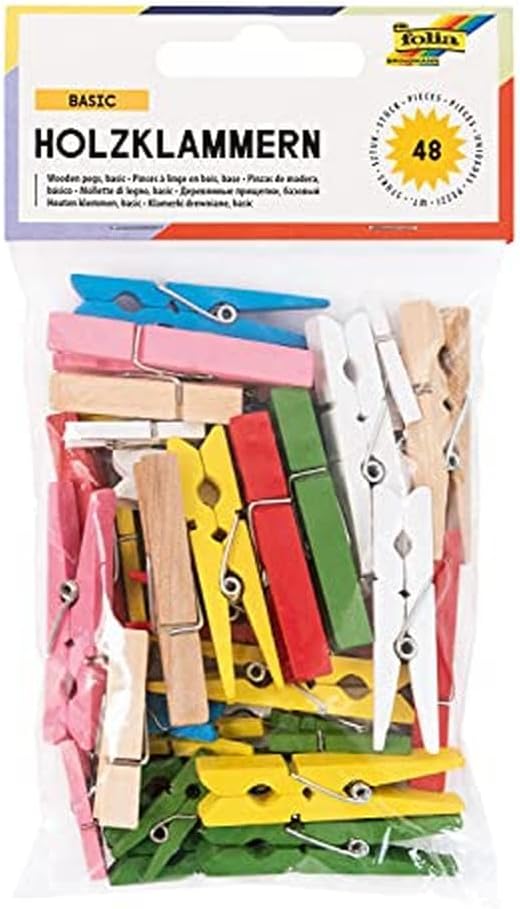 Ščipalke lesene Folia, 3 velikosti, 48/1