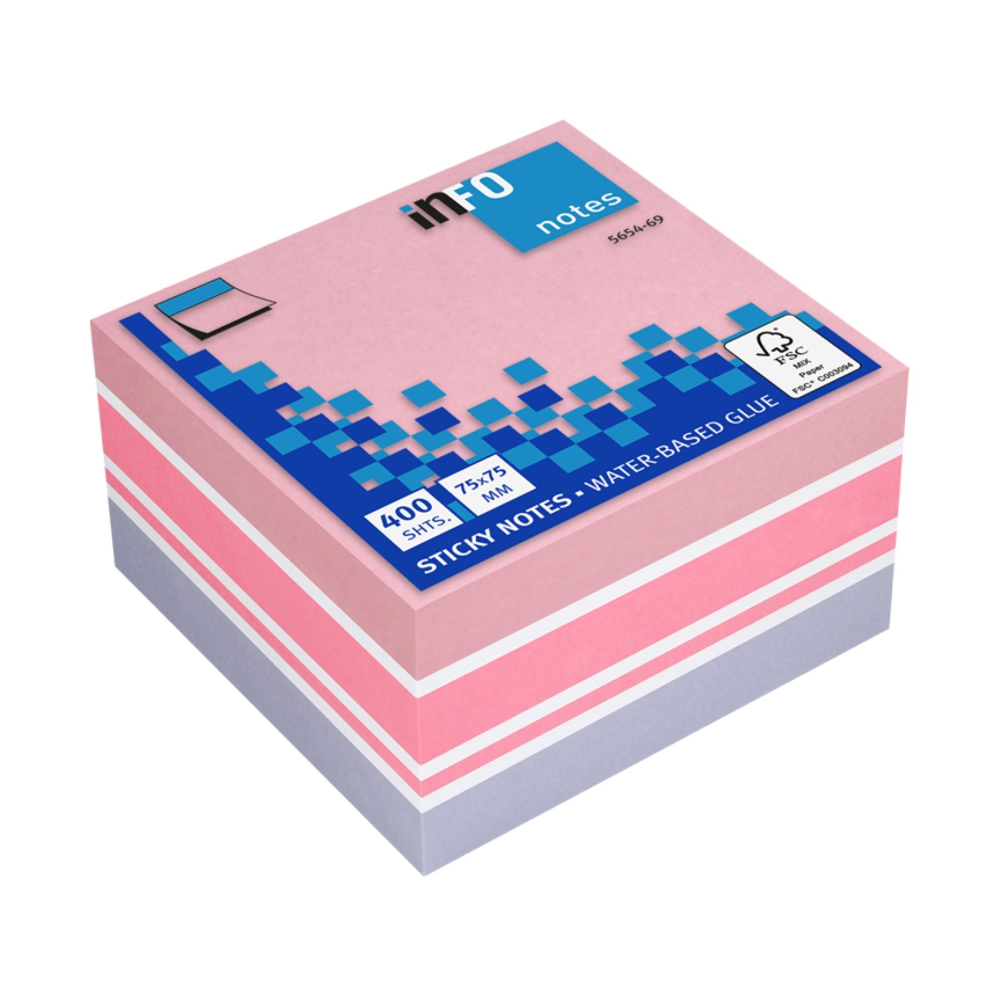 Kocka samolepilna Info 5654, 75 x 75 mm
