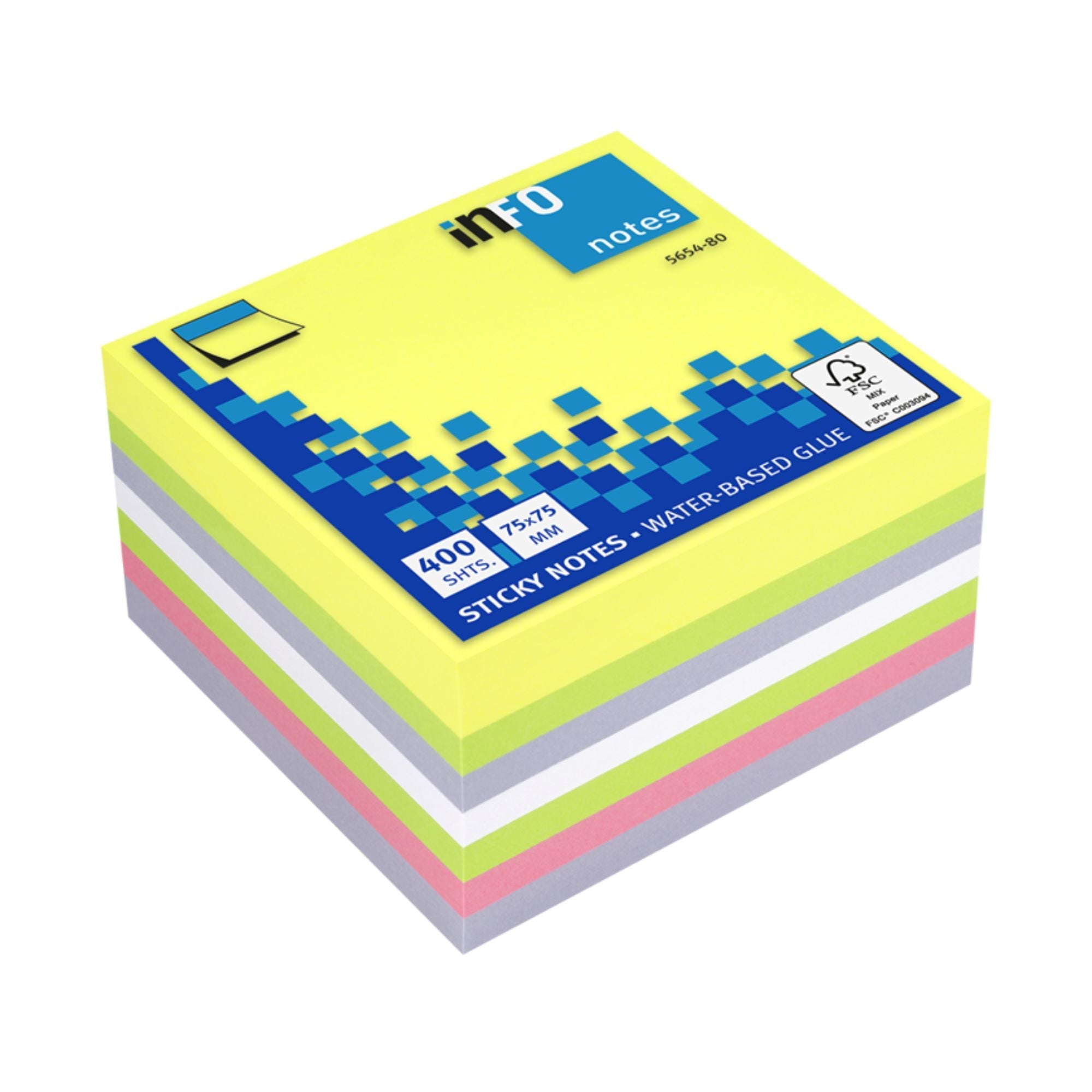 Kocka samolepilna Info 5654, 75 x 75 mm