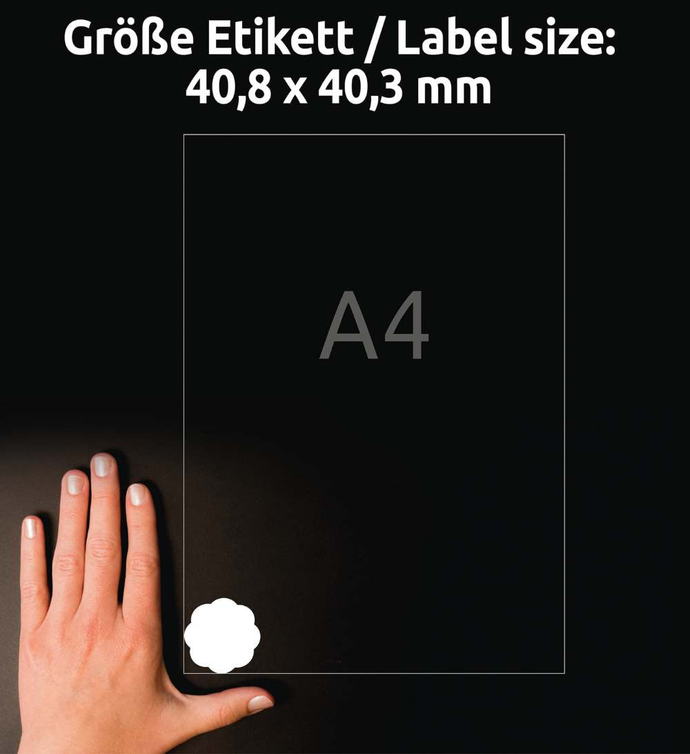 Etikete papirne bele odstranljive Avery Zweckform 5084, 40,8 x 40,3 mm