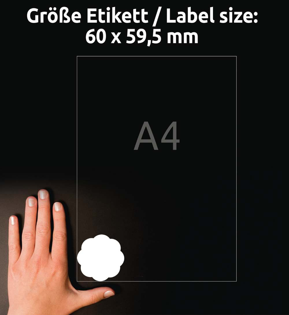 Etikete papirne bele odstranljive Avery Zweckform 5085, 60 x 59,5 mm