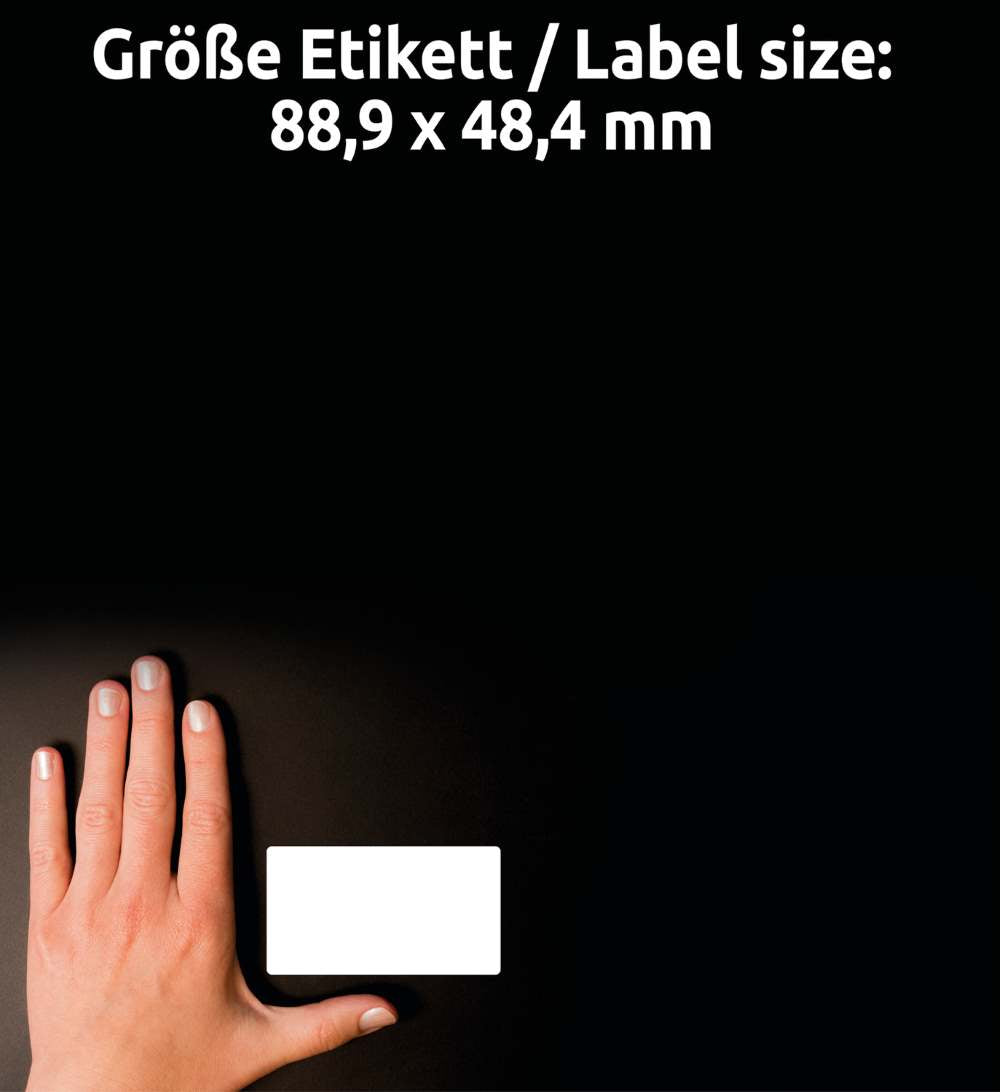 Etikete papirne bele na neskončnem traku Avery Zweckform 5103, 88,9 x 48,4 mm