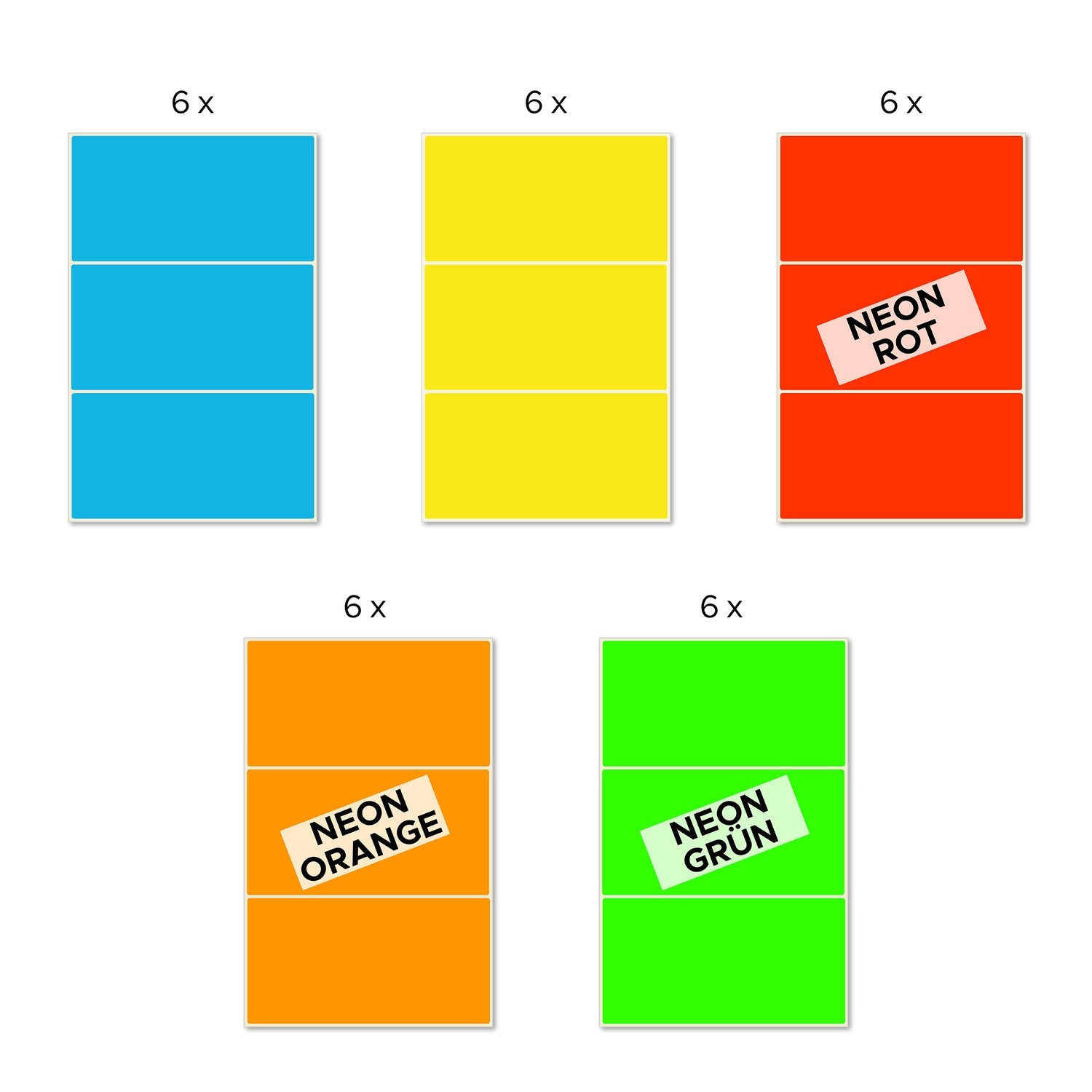 Etikete v več barvah Avery Zweckform 51046, 98 x 51 mm