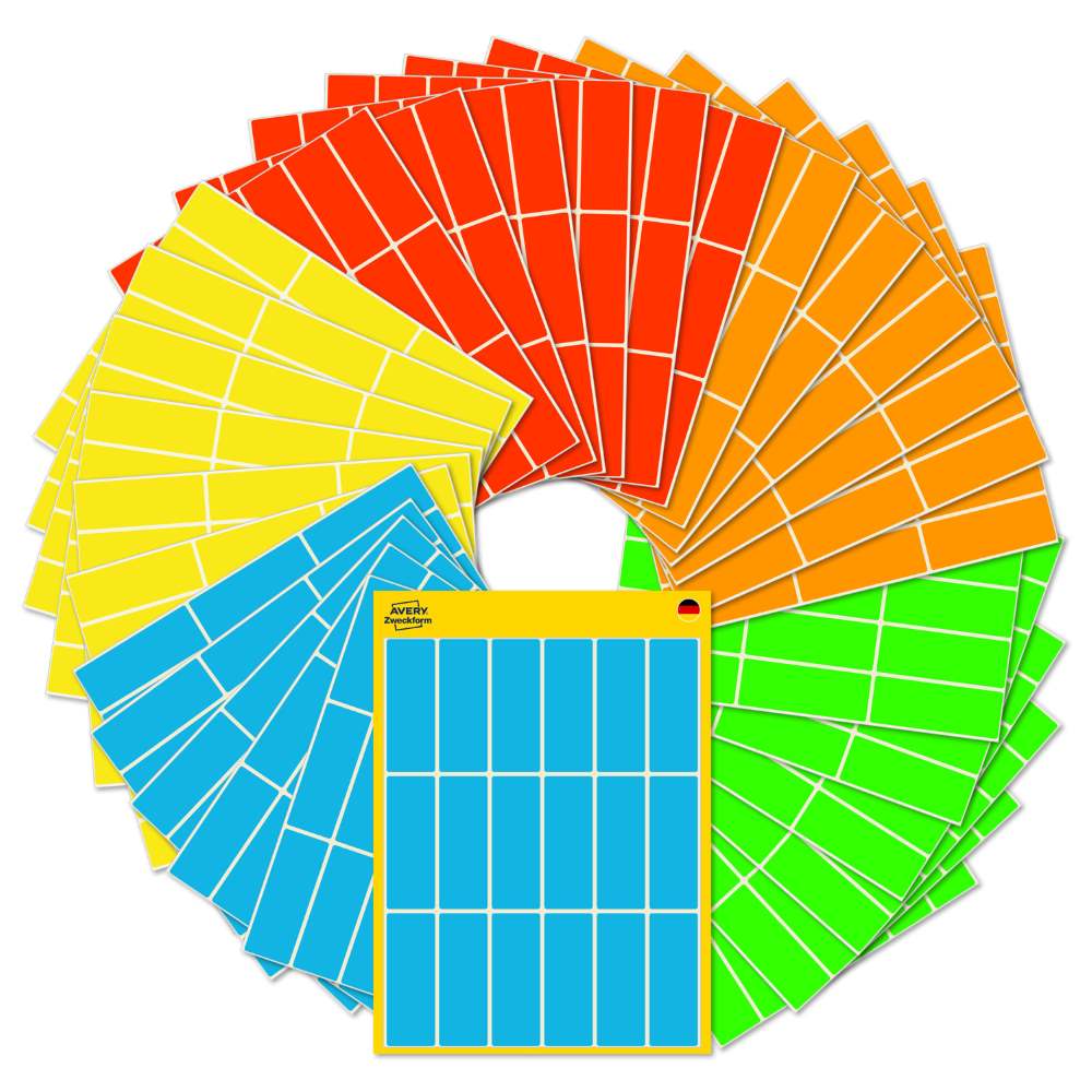 Etikete v več barvah Avery Zweckform 51047, 50 x 19 mm