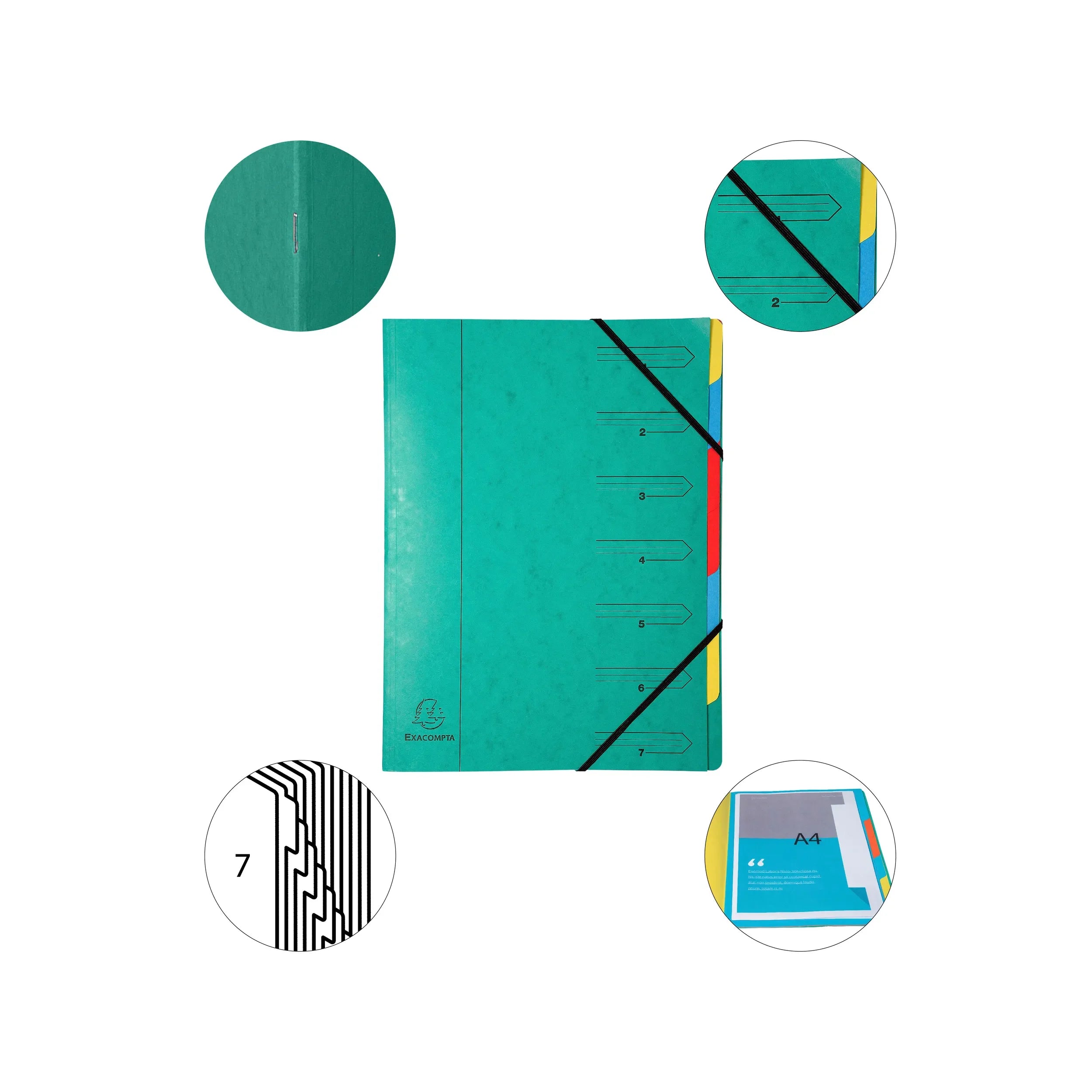 Mapa sortirna, z elastiko A4 Exacompta, kartonska