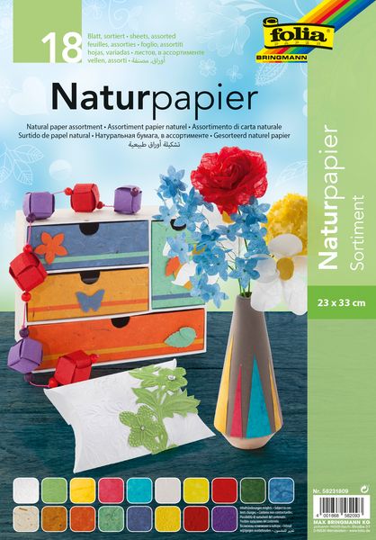 Papir natur Folia 58231809, 23 x 33 cm, sortirane barve, 18/1