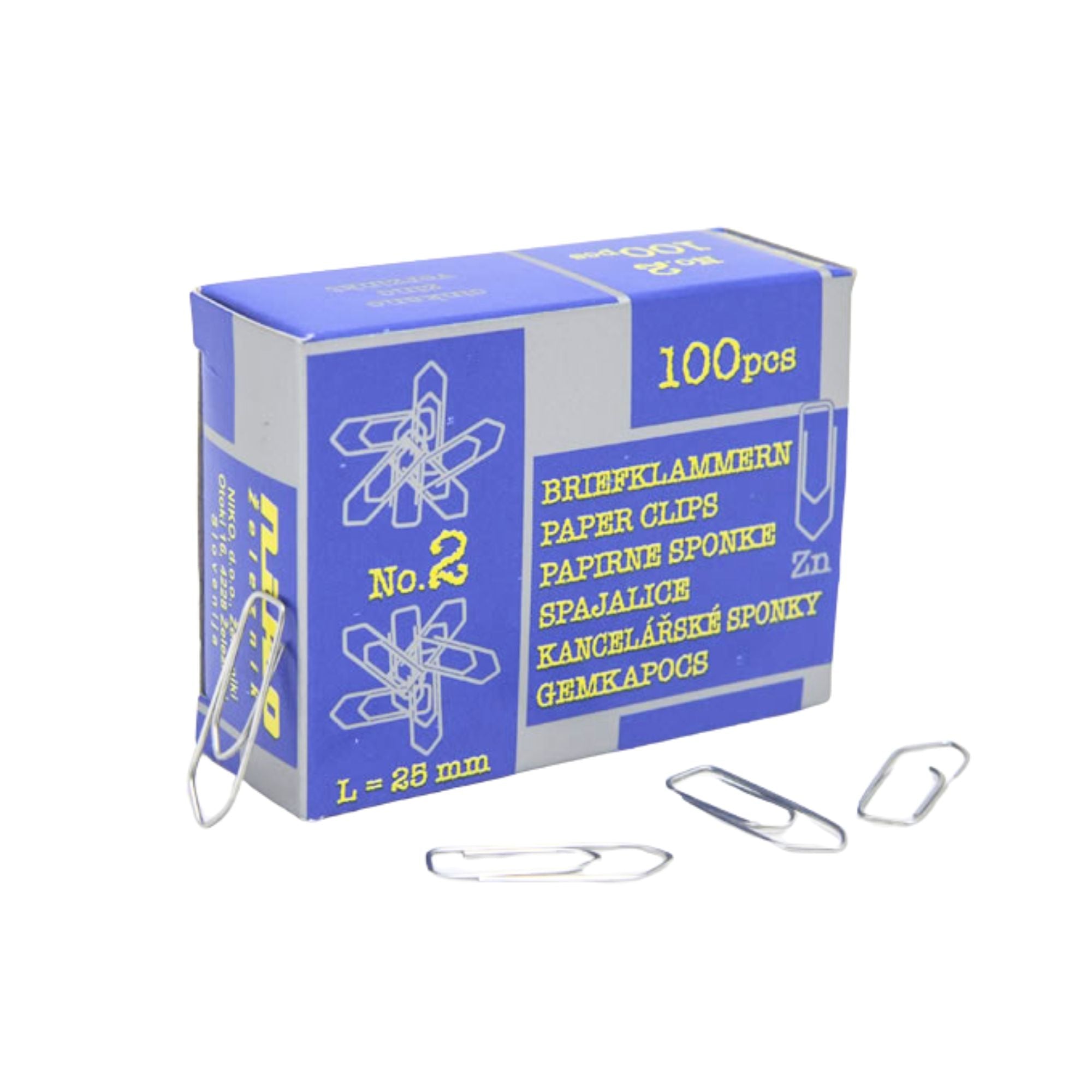 Sponke papirne Niko št.2, 25 mm, 100/1