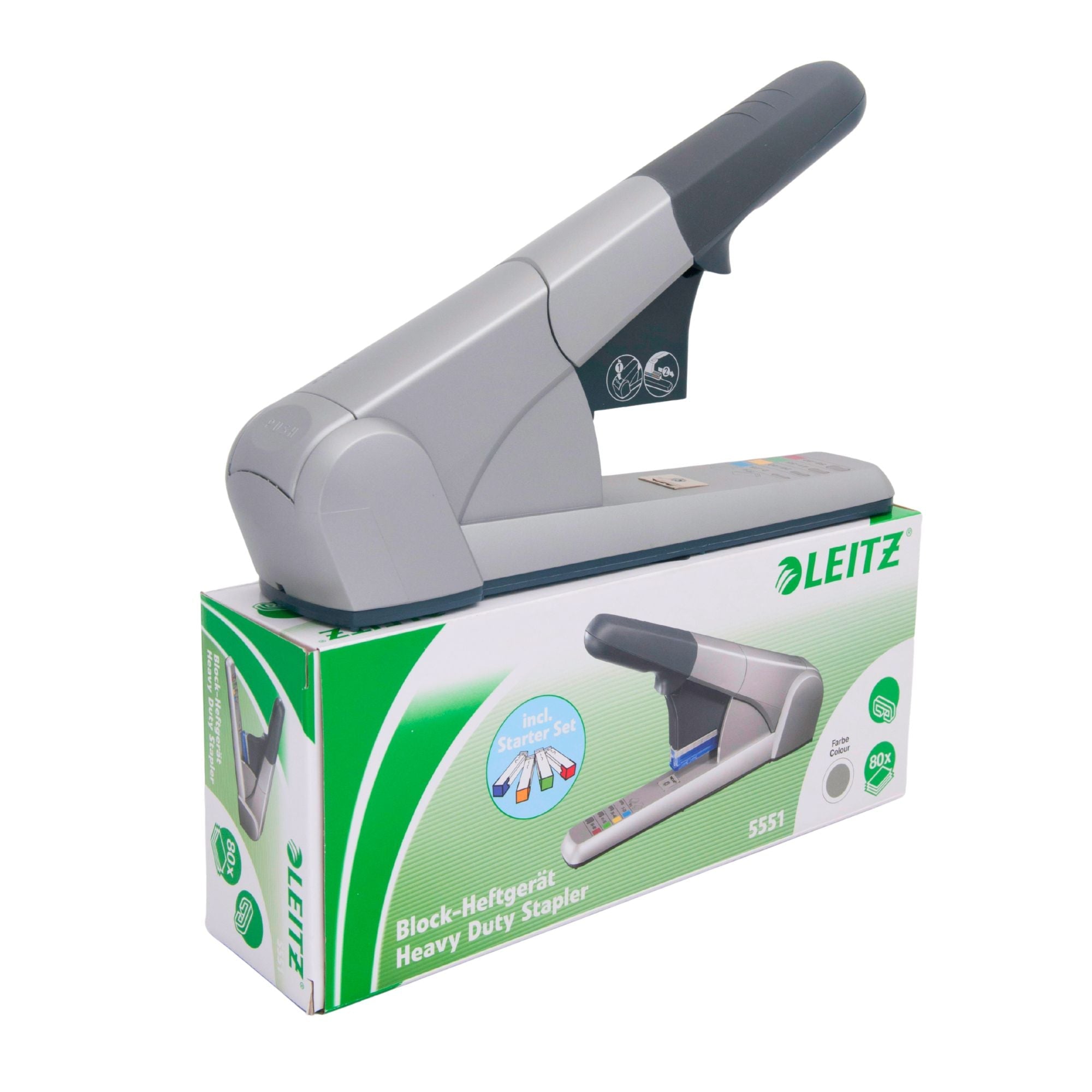 Spenjač Leitz 5551 84 B1 Heavy Duty, siv, 80l