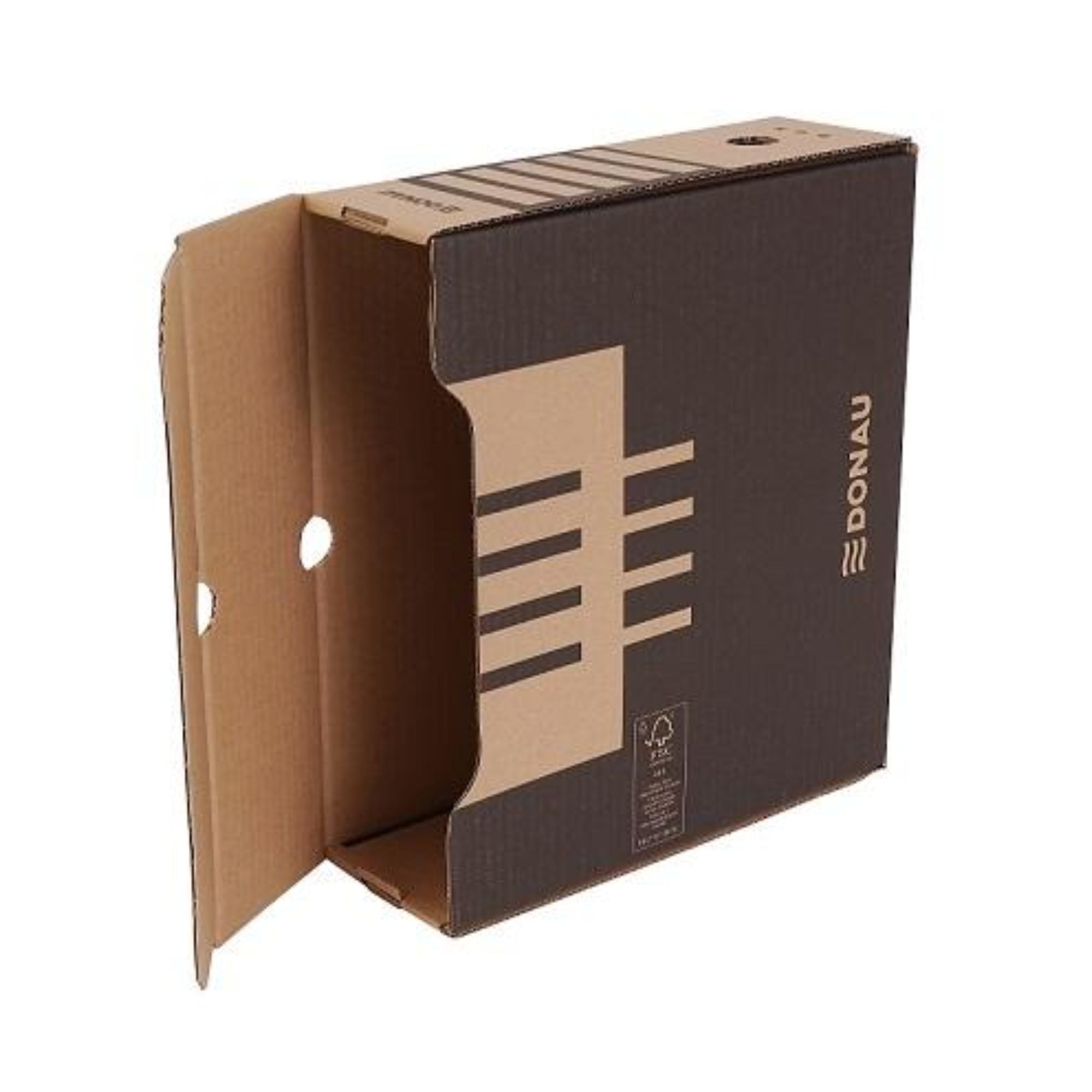 Škatla arhivska Donau 7660301-02 A4/80, črno-rjava