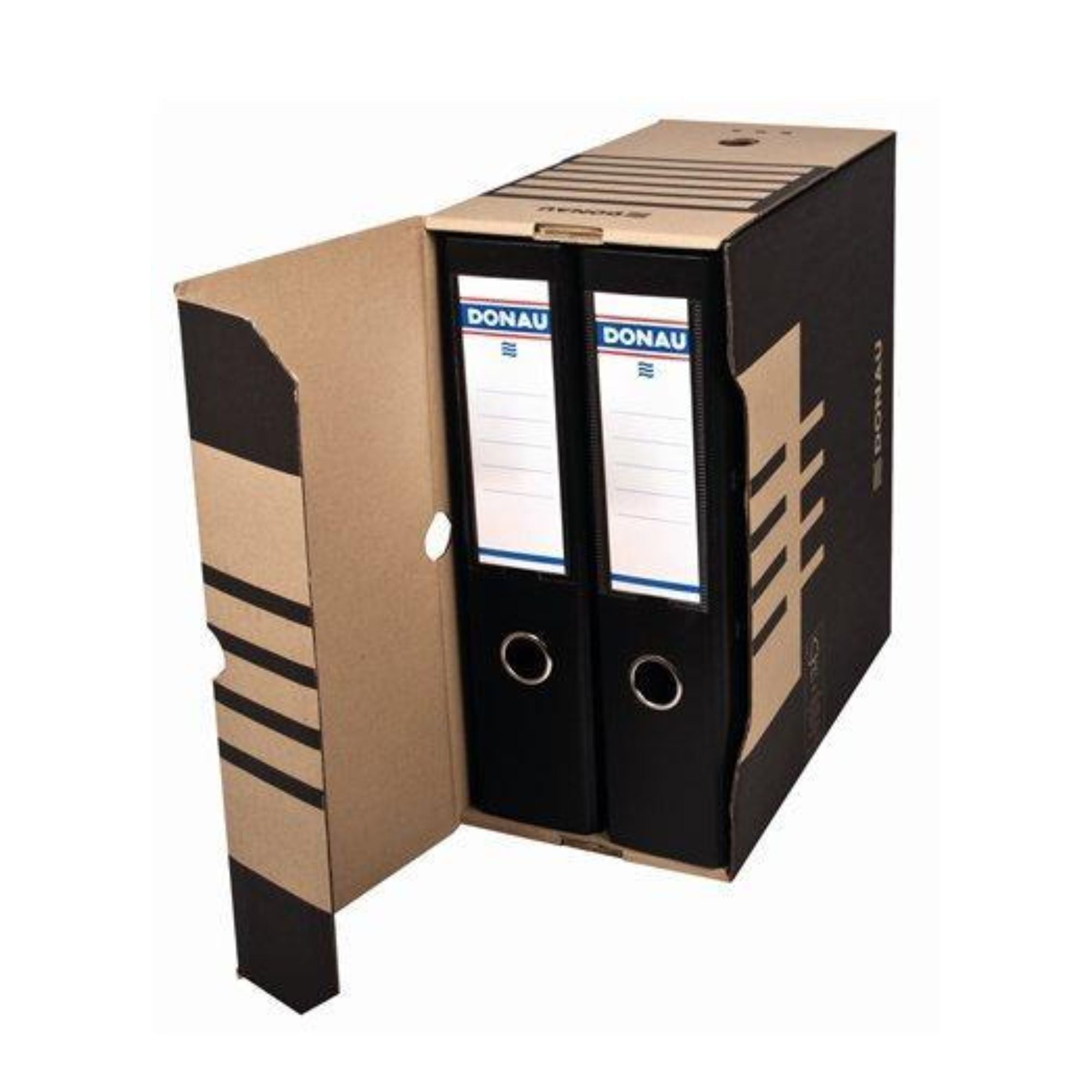 Škatla arhivska Donau 7660301-02 A4/80, črno-rjava