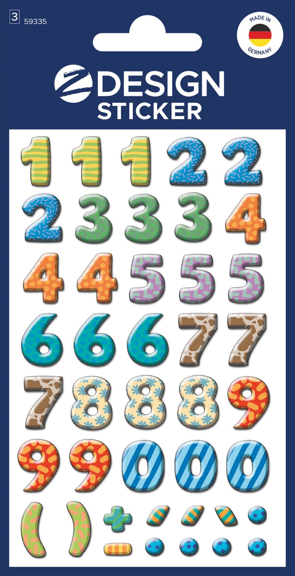 Etikete papirne barvne številke Avery Zweckform 59335