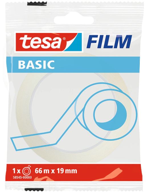 Trak lepilni Tesa 19 mm x 66 m, prozoren